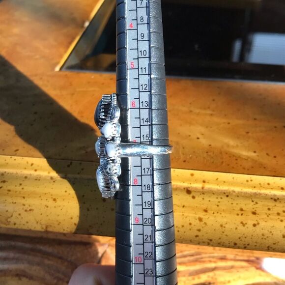 White Buffalo Turquoise Sterling Silver Ring Size 7 - Picture 5 of 9